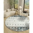 thumbnail image 1 of Unique Loom Tribal Trellis Collection Area Rug - Alami (10' Round Ivory Gray Blue/Beige), 1 of 12