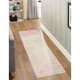 thumbnail image 1 of Unique Loom Tribal Trellis Collection Area Rug - Alami (2' 7" x 12' Runner Ivory and Pink), 1 of 12