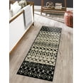 thumbnail image 1 of Unique Loom Tribal Trellis Collection Area Rug - Alami (2' x 8' Runner Black and White), 1 of 12