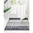 thumbnail image 1 of Unique Loom Tribal Trellis Collection Area Rug - Alami (4' 1" Square Black and White), 1 of 12