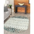 thumbnail image 1 of Unique Loom Tribal Trellis Collection Area Rug - Alami (4' 1" x 6' 1" Oval Ivory Gray Blue/Beige), 1 of 12