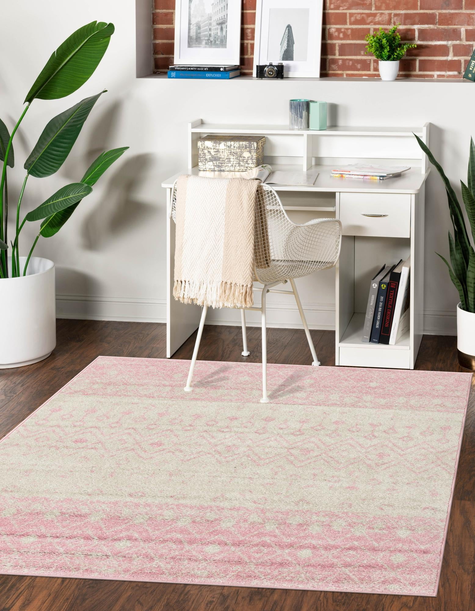 Uniuque Rugs Unique Loom Tribal Trellis Collection Area Rug - Alami (4' Square Ivory ...