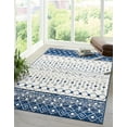 thumbnail image 1 of Unique Loom Tribal Trellis Collection Area Rug - Alami (4' x 6' Rectangle Ivory Navy Blue/Gray), 1 of 11