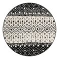 thumbnail image 1 of Unique Loom Tribal Trellis Collection Area Rug - Alami (5' 3" Round Black and White), 1 of 12