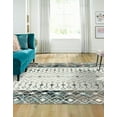 thumbnail image 1 of Unique Loom Tribal Trellis Collection Area Rug - Alami (5' 3" Square Ivory Gray Blue/Beige), 1 of 12