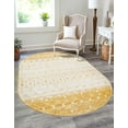 thumbnail image 1 of Unique Loom Tribal Trellis Collection Area Rug - Alami (5' 3" x 8' Oval Ivory and Yellow), 1 of 11