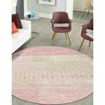 thumbnail image 1 of Unique Loom Tribal Trellis Collection Area Rug - Alami (6' Round Ivory and Pink), 1 of 12