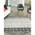 thumbnail image 1 of Unique Loom Tribal Trellis Collection Area Rug - Alami (7' 10" Round Ivory and Gray/Black), 1 of 12