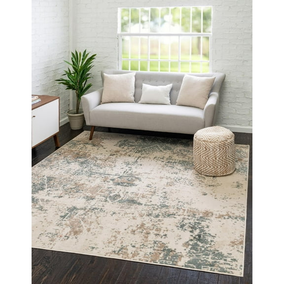 Unique Loom Tuareg Collection Area Rug - Arid (8' Square Beige/Brown)