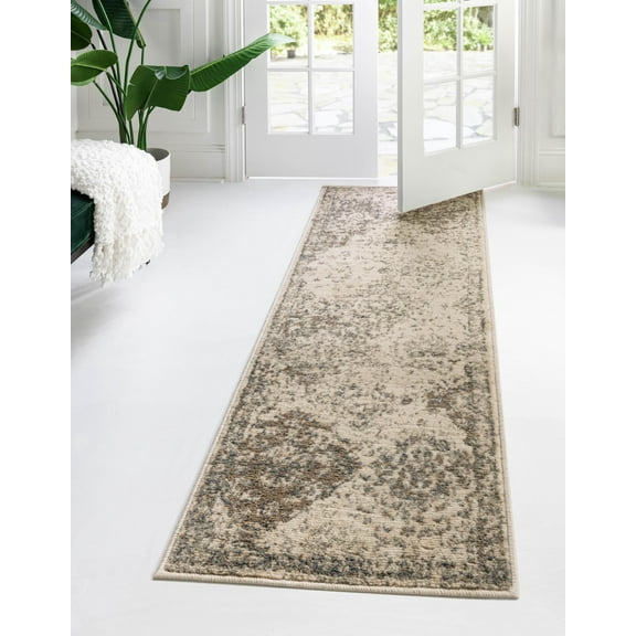 Unique Loom Tuareg Collection Area Rug - Bungalow (2' 7" x 10' Runner Beige/Brown)