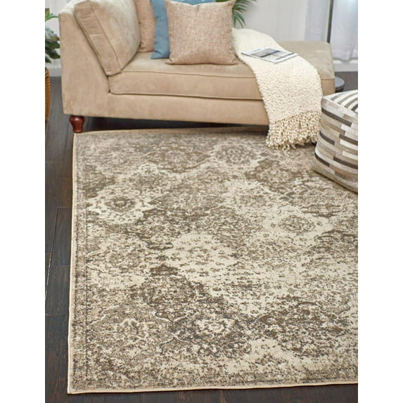 Unique Loom Tuareg Collection Area Rug - Bungalow (9' x 12' 2" Rectangle Beige/Brown)