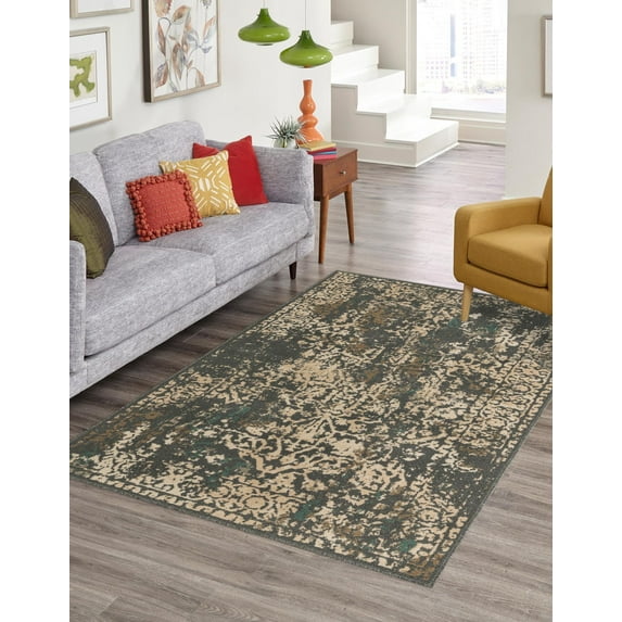 Unique Loom Tuareg Collection Area Rug - Mirage (8' x 10' Rectangle Gray/Beige)
