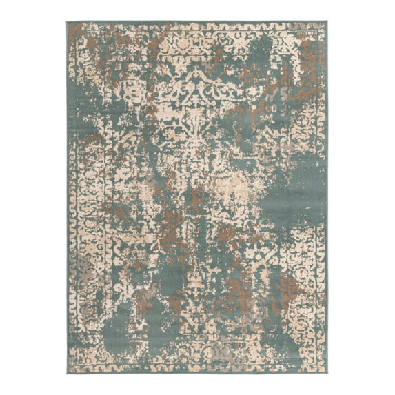 Unique Loom Tuareg Collection Area Rug - Mirage (9' x 12' 2" Rectangle Green/Beige)