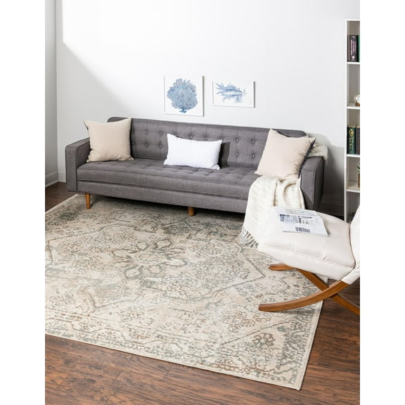 Unique Loom Tuareg Collection Area Rug - Sandstorm (8' Square Multi/Gray)