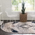 thumbnail image 1 of Unique Loom Tucson Collection Area Rug - Tubac (4' x 6' Oval Gray/Black), 1 of 5