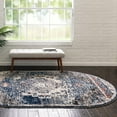 thumbnail image 1 of Unique Loom Tucson Collection Area Rug - Tubac (8' x 10' Oval Blue/Black), 1 of 7