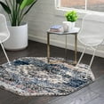 thumbnail image 1 of Unique Loom Tucson Collection Area Rug - Tubac (4' Octagon Blue/Black), 1 of 7