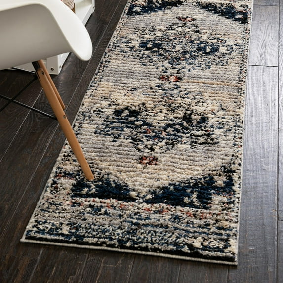 Unique Loom Tucson Collection Area Rug - Tubac (2' x 8' Runner Gray/Black)