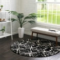 thumbnail image 1 of Unique Loom Tucson Collection Area Rug - Pima (5' Round Black/Ivory), 1 of 7