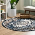 thumbnail image 1 of Unique Loom Tucson Collection Area Rug - Tubac (5' Round Blue/Black), 1 of 5