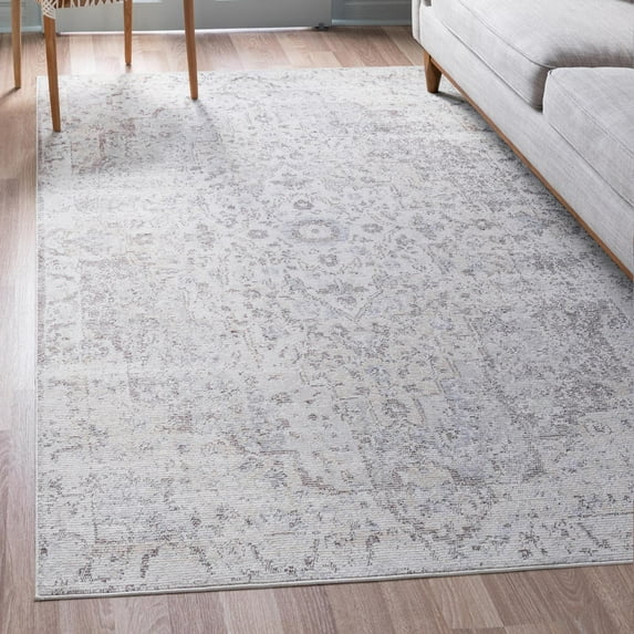 Unique Loom Charm Collection Area Rug - Unicorn (9' x 12' 2" Rectangle Light Gray/Brown)