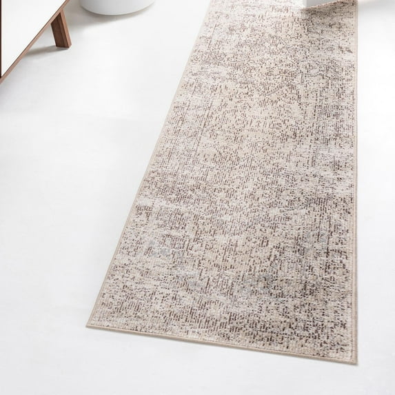 Unique Loom Charm Collection Area Rug - Unicorn (2' 2" x 6' 1" Runner Light Gray/Brown)