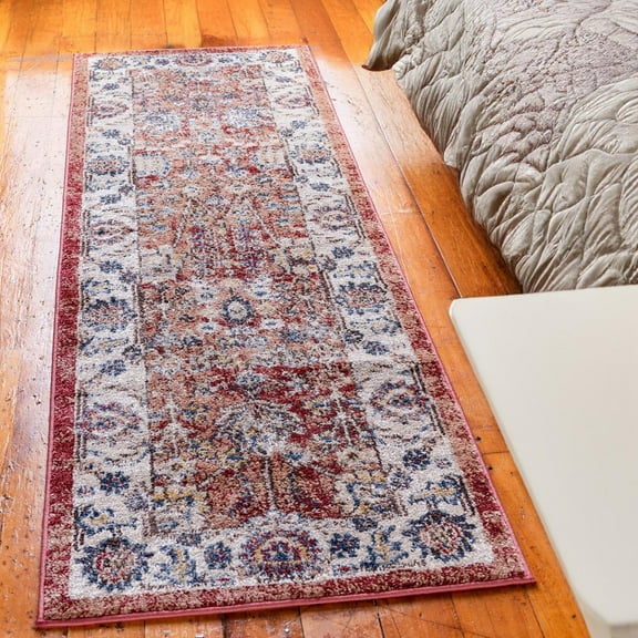 Unique Loom Utopia Collection Area Rug - Antheia (2' x 6' 1" Runner Terracotta/Blue)