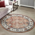 thumbnail image 1 of Unique Loom Utopia Collection Area Rug - Antheia (8' Round Terracotta/Blue), 1 of 7