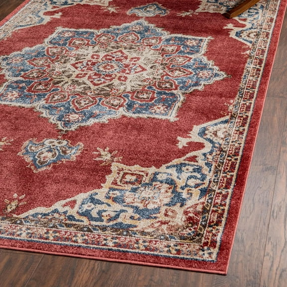 Unique Loom Utopia Collection Area Rug - Helios (2' 2" x 3' 1" Rectangle Burgundy/Blue)