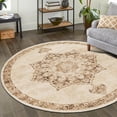 thumbnail image 1 of Unique Loom Utopia Collection Area Rug - Helios (4' 1" Round Beige/Brown), 1 of 7