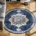 thumbnail image 1 of Unique Loom Utopia Collection Area Rug - Helios (4' Round Navy Blue/Light Blue), 1 of 7