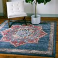 thumbnail image 1 of Unique Loom Utopia Collection Area Rug - Helios (4' Square Dark Blue/Beige), 1 of 7