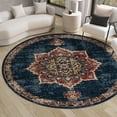 thumbnail image 1 of Unique Loom Utopia Collection Area Rug - Helios (5' Round Dark Blue/Beige), 1 of 7