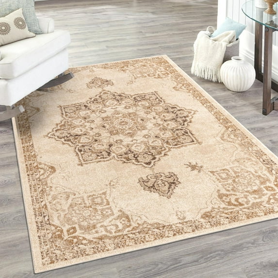 Unique Loom Utopia Collection Area Rug - Helios (5' x 8' Rectangle Beige/Brown)
