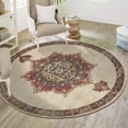 thumbnail image 1 of Unique Loom Utopia Collection Area Rug - Helios (8' Round Cream/Blue), 1 of 7