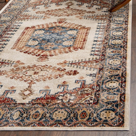 Unique Loom Utopia Collection Area Rug - Larissa (2' 2" x 3' 1" Rectangle Cream/Blue)