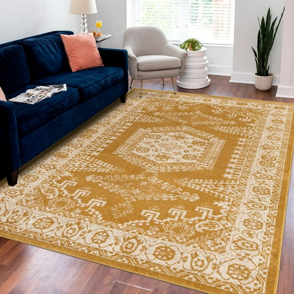 Unique Loom Utopia Collection Area Rug - Larissa (2' 2" x 3' 1" Rectangle Gold/Ivory)