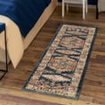 thumbnail image 1 of Unique Loom Utopia Collection Area Rug - Larissa (2' x 6' 1" Runner Blue/Brown), 1 of 7