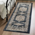 thumbnail image 1 of Unique Loom Utopia Collection Area Rug - Larissa (2' x 6' 1" Runner Dark Blue/Gold), 1 of 7