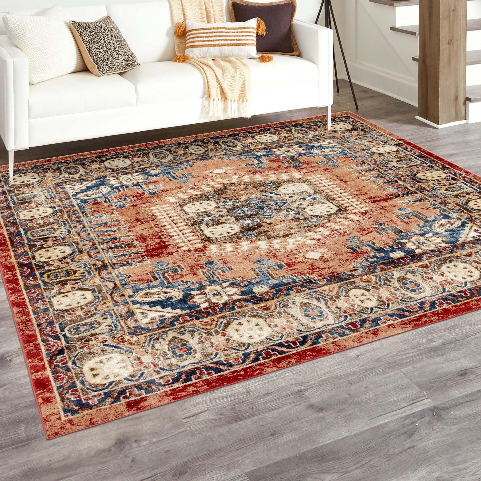 Bebel Collection Rug Unique Loom Utopia Collection Area Rug - Larissa (7' Square Terracotta ...