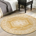 thumbnail image 1 of Unique Loom Utopia Collection Area Rug - Larissa (8' Round Gold/Ivory), 1 of 7