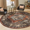 thumbnail image 1 of Unique Loom Utopia Collection Area Rug - Larissa (8' Round Terracotta/Blue), 1 of 7