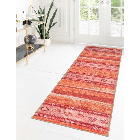 Unique Loom Timeless Collection Area Rug - Verona (2' 6" x 12' Runner Rust Red/Ivory)