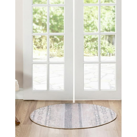 Unique Loom Timeless Collection Area Rug - Verona (2' x 3' 1" Oval Gray/Ivory)