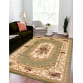 thumbnail image 1 of Unique Loom Versailles Collection Area Rug - Henry (10' 6" x 16' 5" Rectangle Green/Cream), 1 of 7