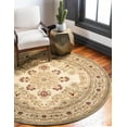thumbnail image 1 of Unique Loom Versailles Collection Area Rug - Louis (7' 10" Round Cream/Light Green), 1 of 7