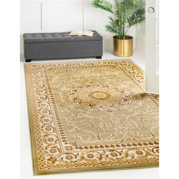 Unique Loom Versailles Collection Area Rug - Napoleon (2' 2" x 3' 1" Rectangle Light Green/Cream)
