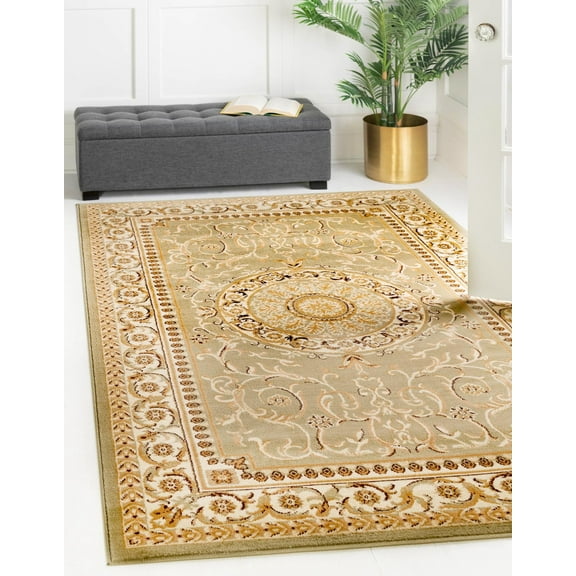 Unique Loom Versailles Collection Area Rug - Napoleon (5' 3" x 8' Rectangle Light Green/Cream)