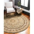 thumbnail image 1 of Unique Loom Versailles Collection Area Rug - Napoleon (6' 1" Round Light Green/Cream), 1 of 7