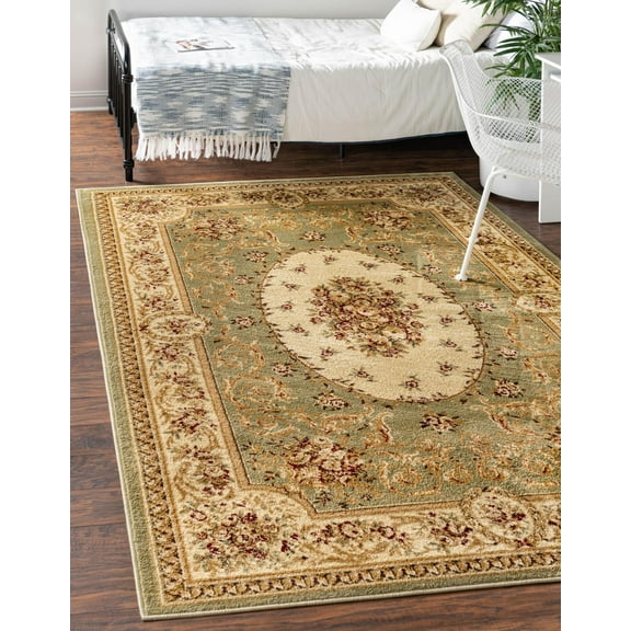 Unique Loom Versailles Collection Area Rug - Phillipe (10' 6" x 16' 5" Rectangle Green/Candy)